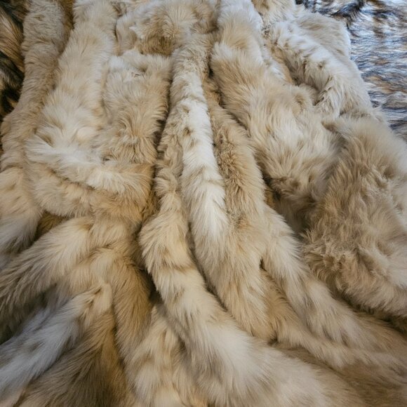Vintage Pamela McCoy 2X Full Length Replica Snow Lynx Faux Fur Coat Wildcat - Picture 5 of 10